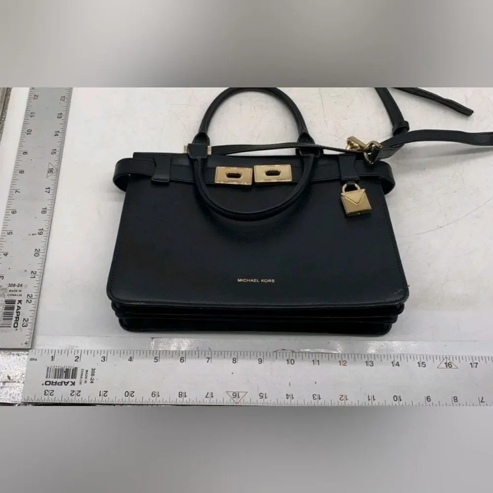 Michael Kors MK Designer Tatiana Medium Satchel Crossbody Purse Bag